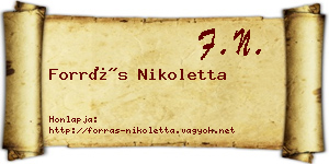 Forrás Nikoletta névjegykártya