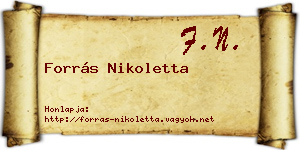 Forrás Nikoletta névjegykártya